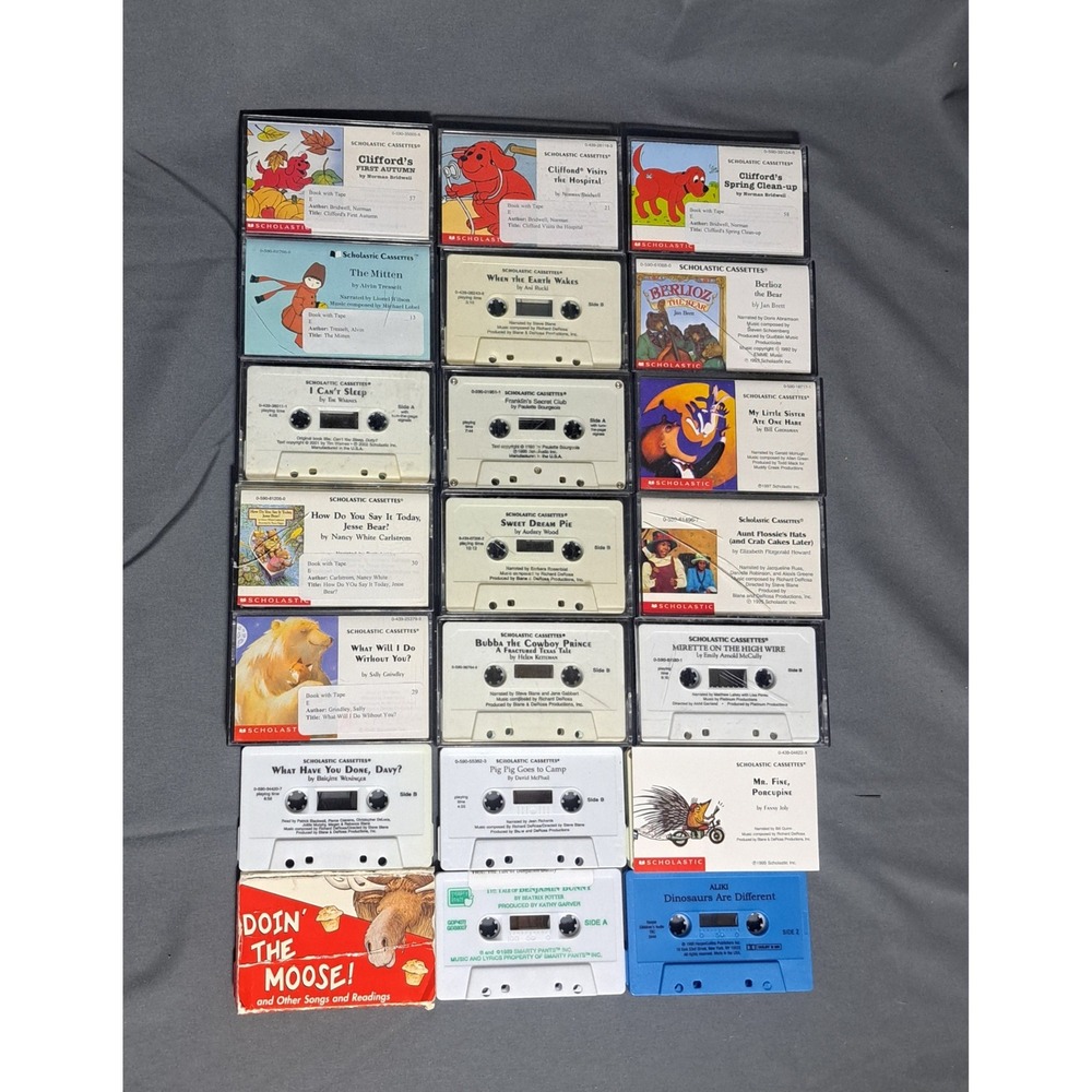 VTG Scholastic Harper Smarty Pants Read Along Cassettes Clifford Franklin Animal